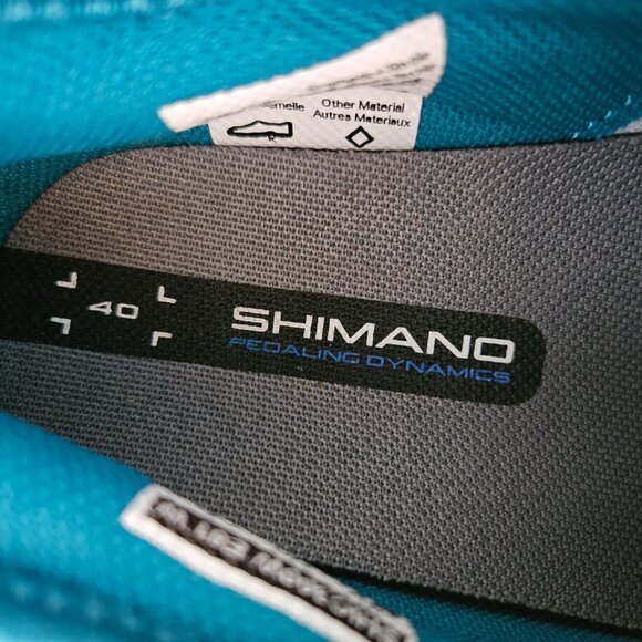 Shimano W-IC3 WSH-IC300 Indoor Cycling Shoes Size 7 Teal 4-bolt cleat compatible - Picture 6 of 10